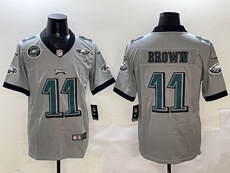 Men Philadelphia Eagles #11 Brown Grey 2025 Nike Vapor Limited NFL Jersey style 2125->philadelphia eagles->NFL Jersey